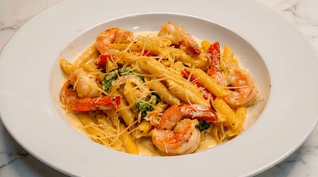 Shrimp Pasta Alfredo.