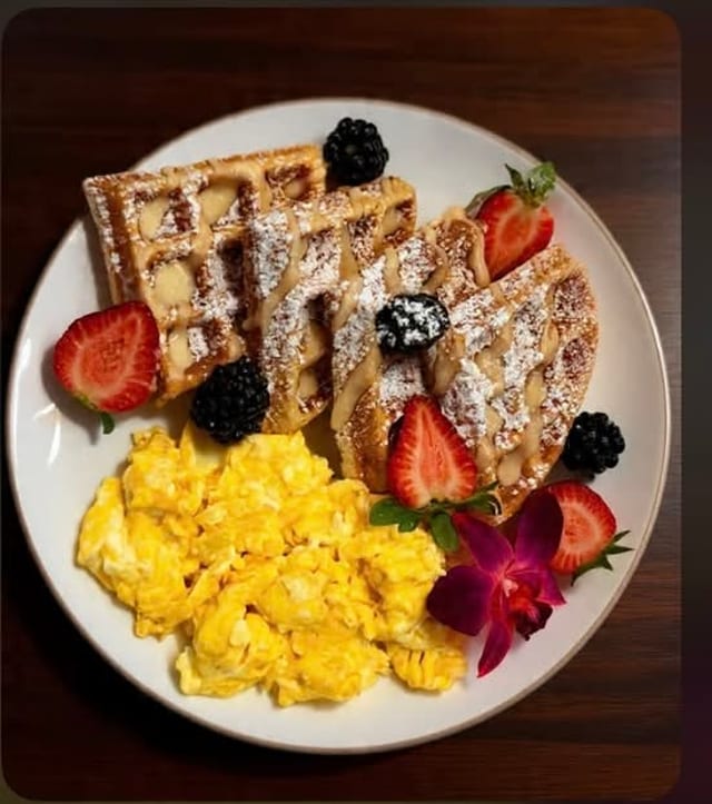 Waffles and Eggs.