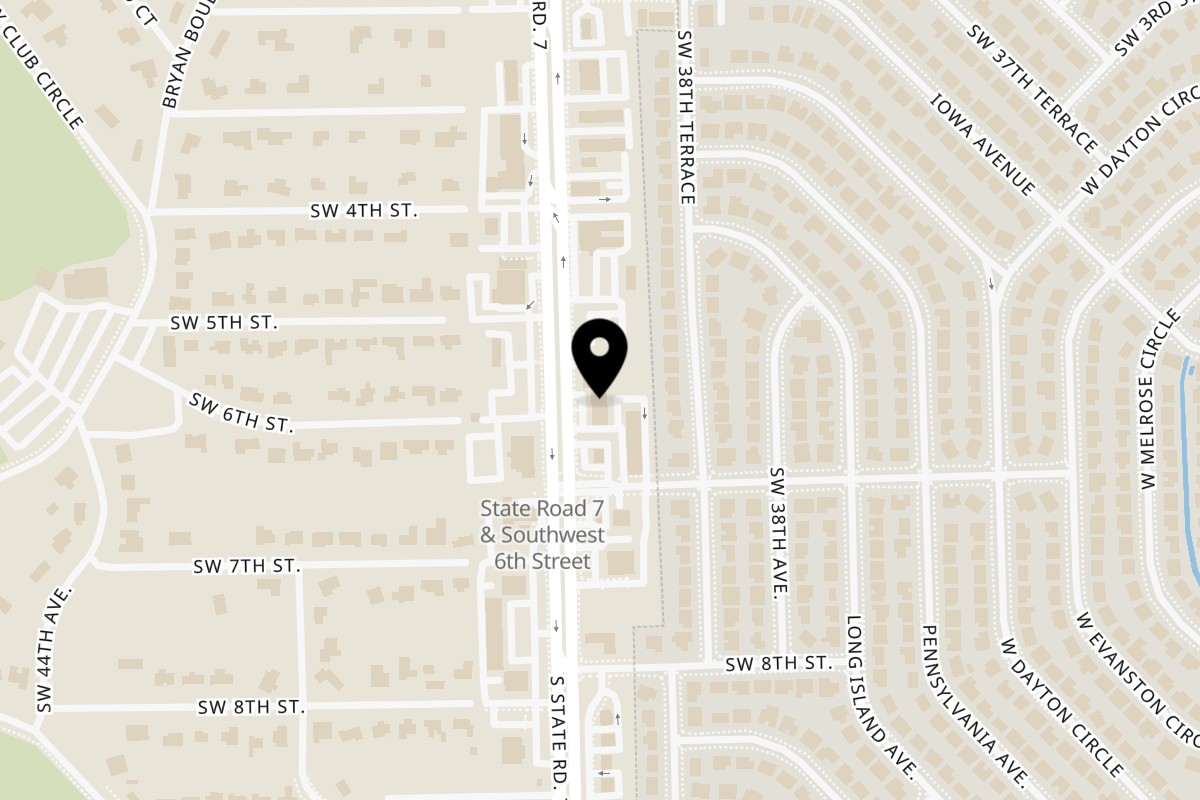 Map showing the location of R&B CARIBE KITCHEN on 532 S State Rd 7 in Plantation